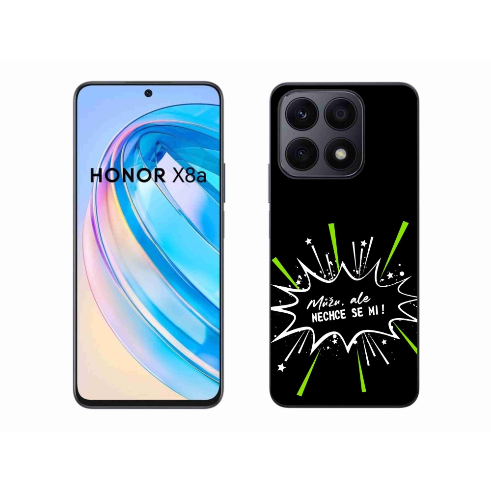 Zselés borító mmCase a Honor X8a készülékhez - vicces szöveg 11 fekete háttér