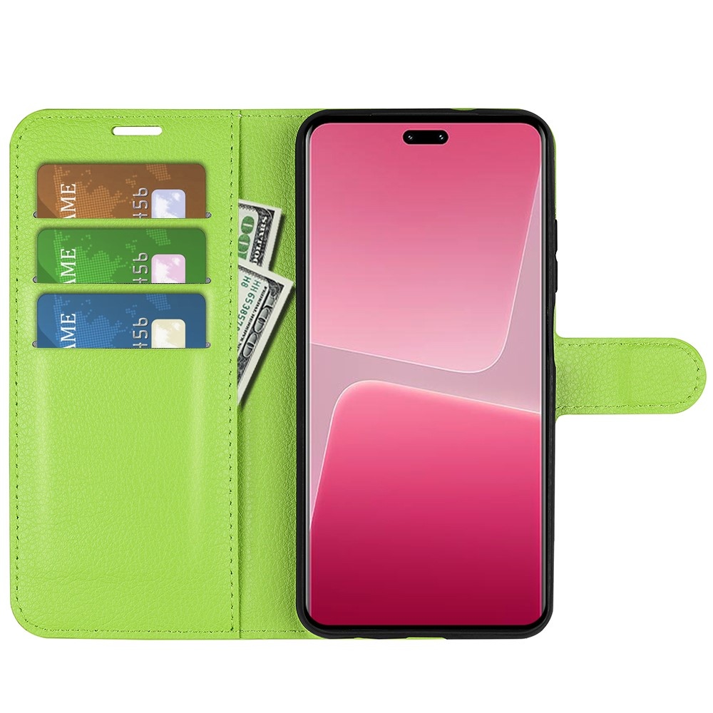 Litchi könyv tok Xiaomi 13 Lite-hoz - zöld
