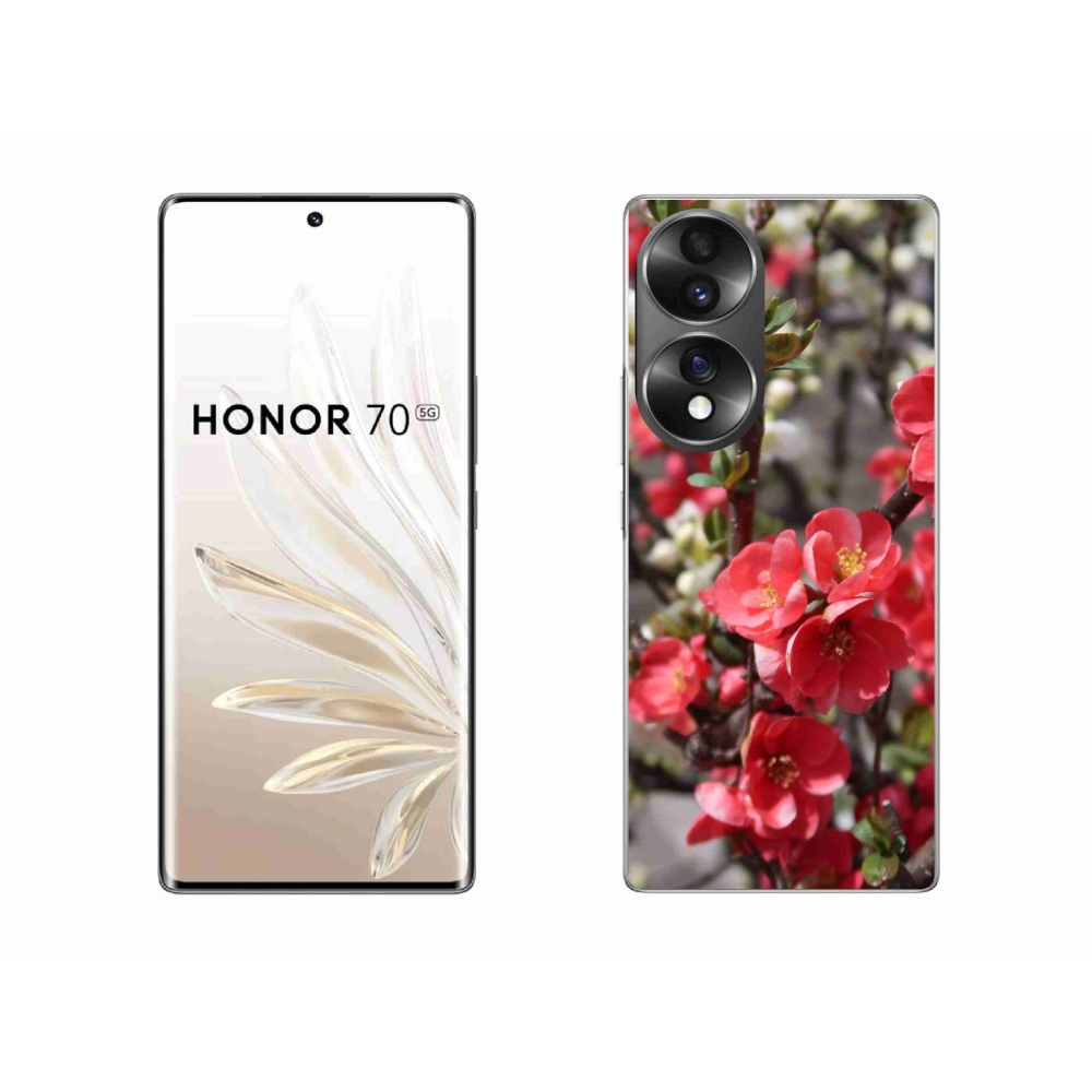 Zselés borítás mmCase a Honor 70-hez - piros virágok