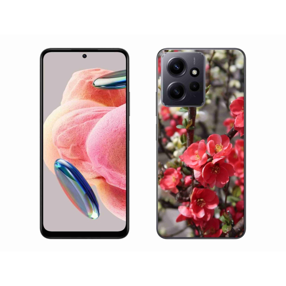 Gél borítás mmCase a Xiaomi Redmi Note 12 4G-hez - piros virágok