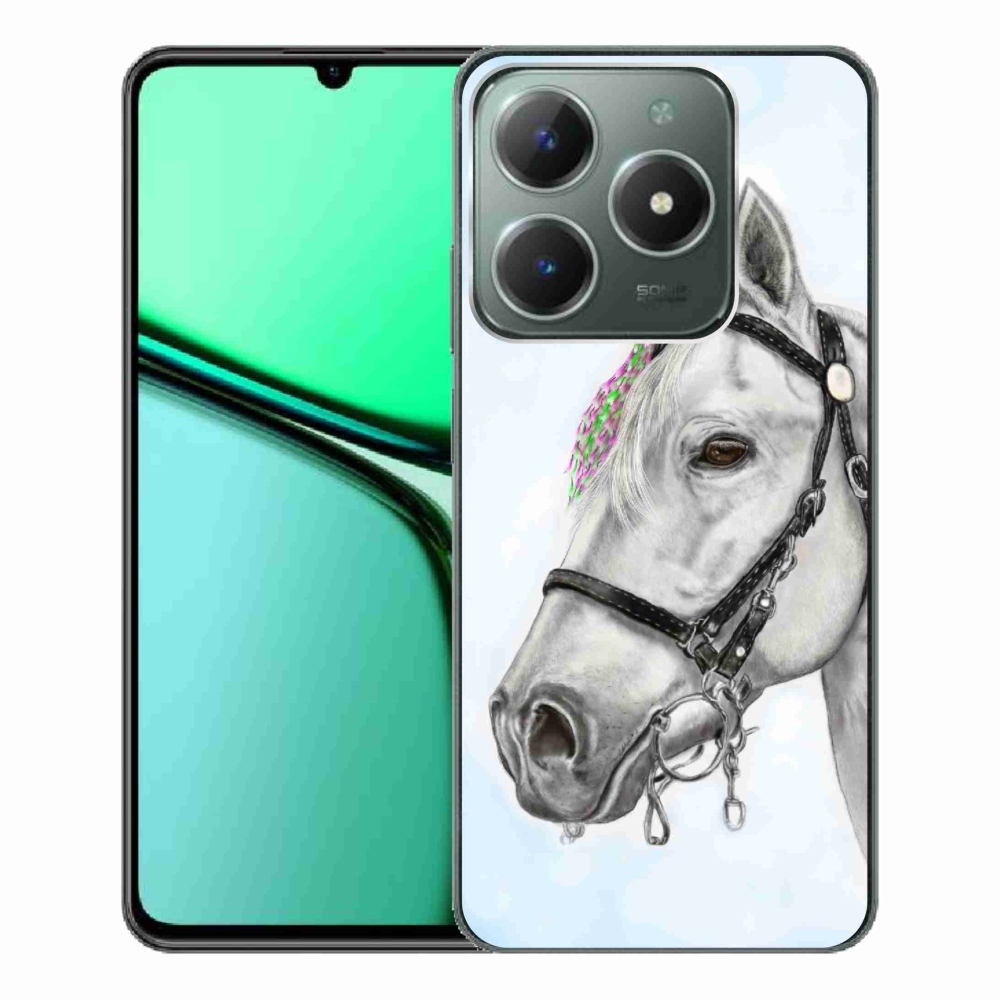 Zselés borító mmCase a Realme C61 készülékhez - fehér ló 1