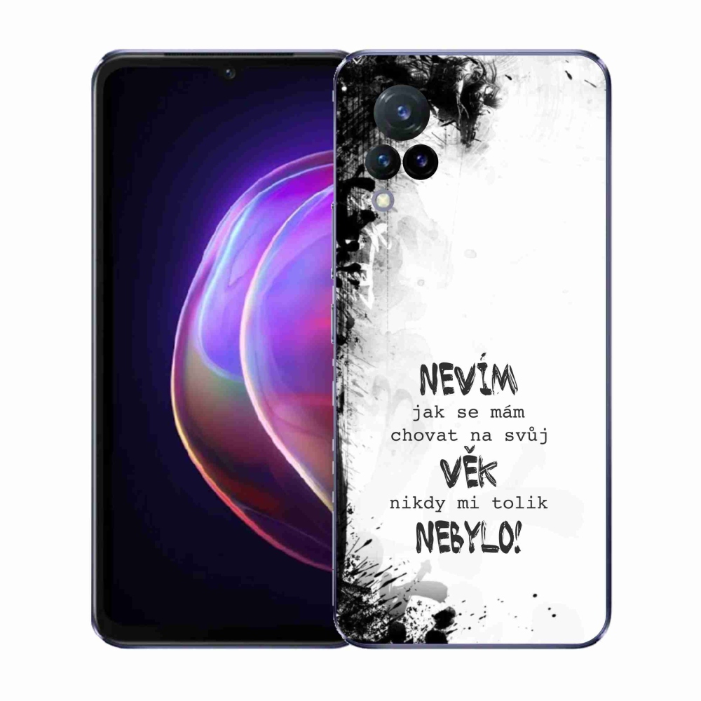 Gél borító mmCase a Vivo V21 4G/5G készülékhez - vicces szöveg 14 fehér háttér