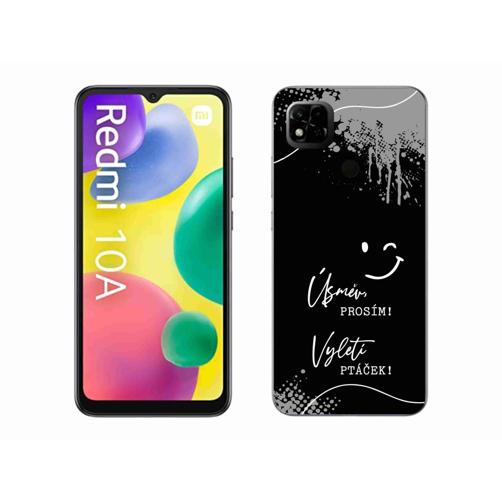Gél borító mmCase a Xiaomi Redmi 10A számára - vicces szöveg 4 fekete háttérrel