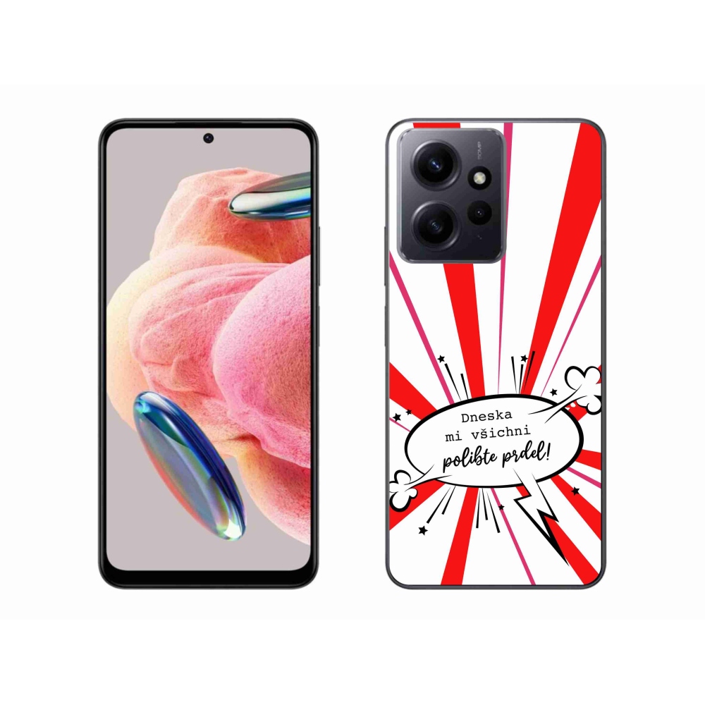 Gél borító mmCase a Xiaomi Redmi Note 12 4G-hez - vicces szöveg 15 fehér háttérrel