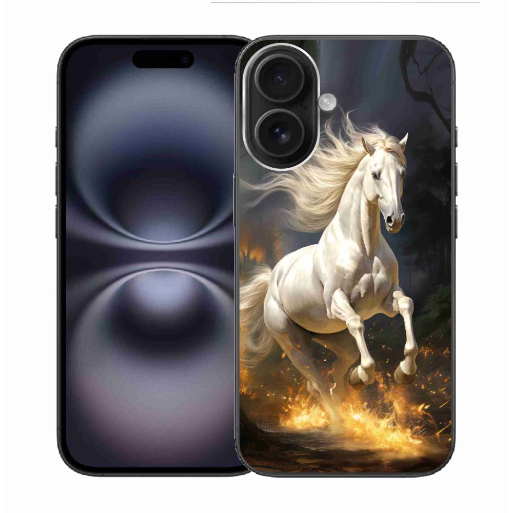 Zselés borítás mmCase iPhone 16 készülékhez - fehér ló 2
