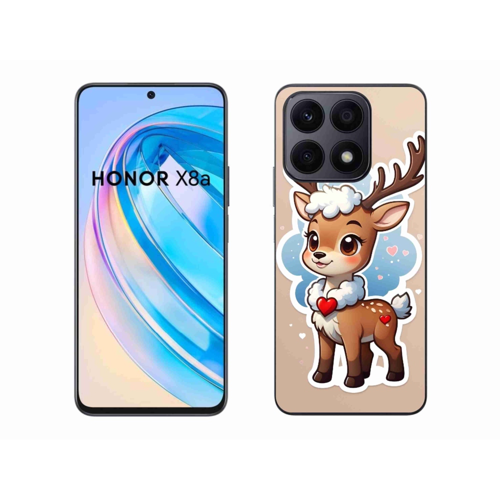 Zselés borító mmCase a Honor X8a készülékhez - rajzfilm rénszarvas