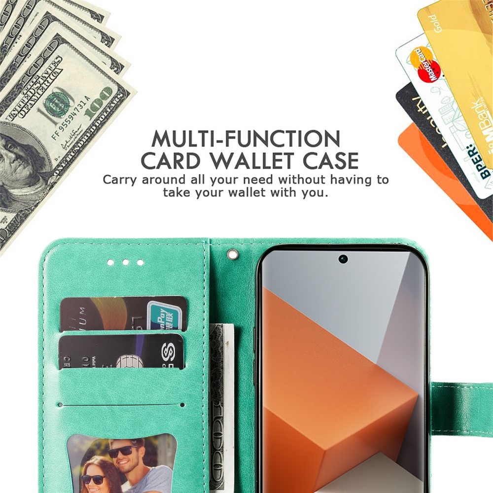 Mandala könyv tok a Xiaomi Redmi Note 13 Pro+ 5G számára - teal színű