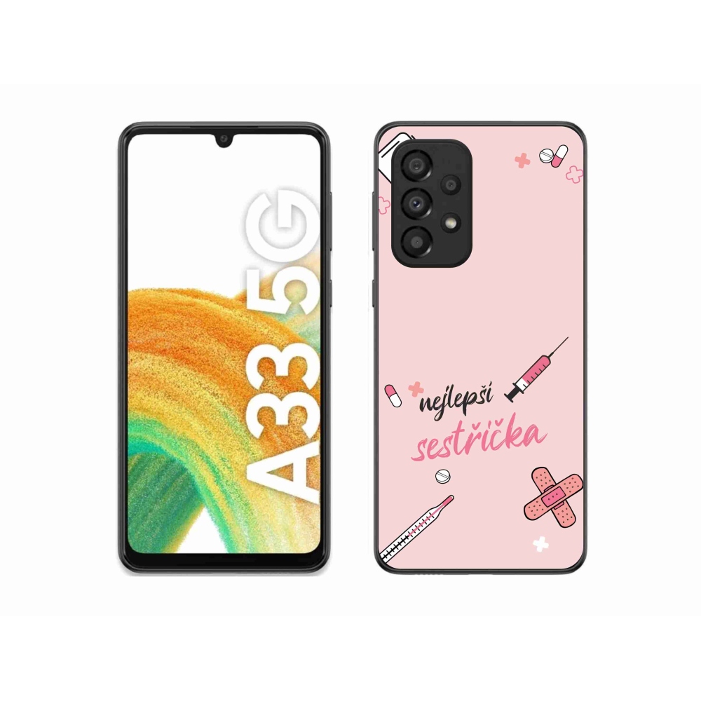 Gél borító mmCase Samsung Galaxy A33 5G - legjobb kishúg rózsaszín háttérrel