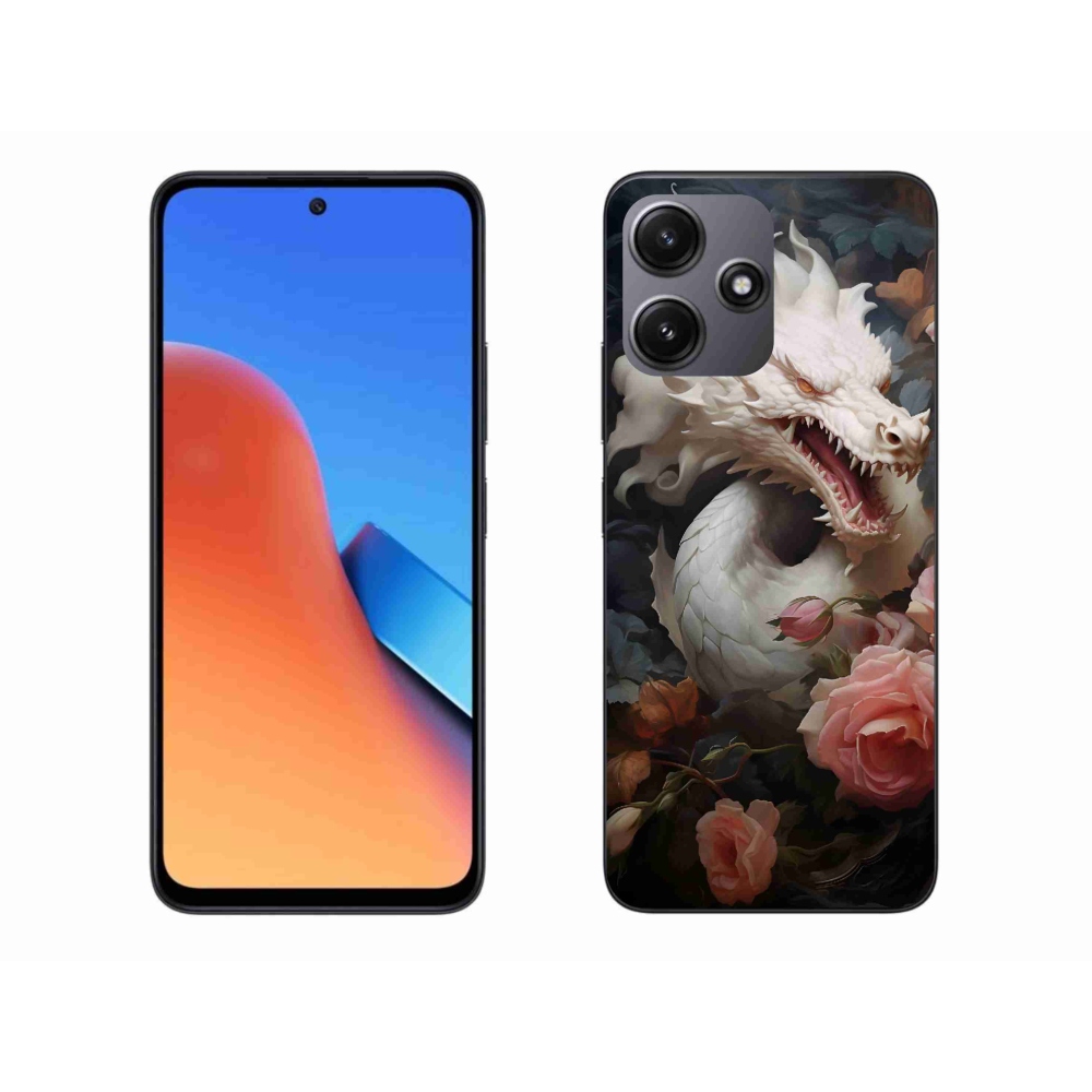 Gél borítás mmCase a Xiaomi Redmi 12 5G számára - fehér sárkány