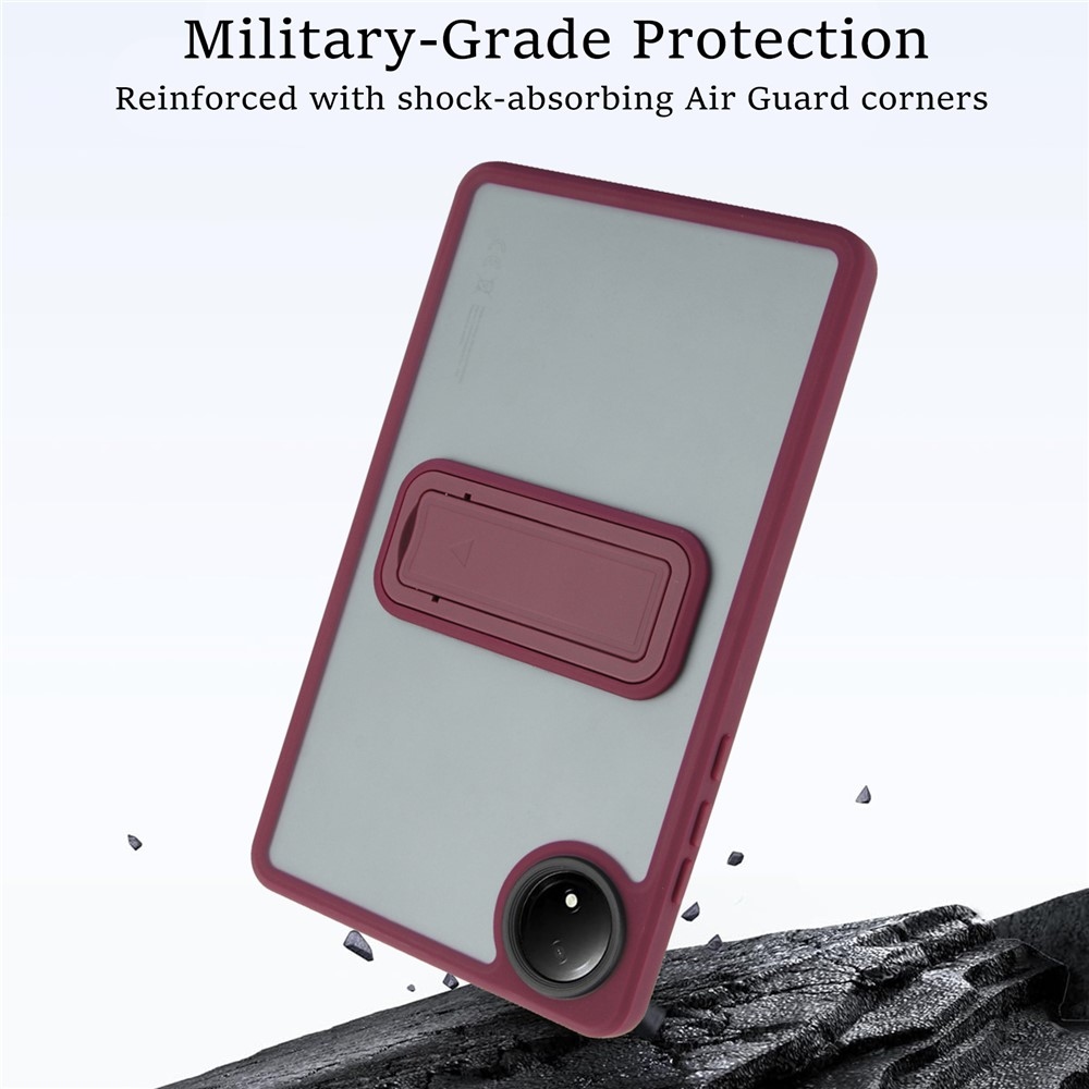 Skiny zselés tok fix hátlappal és flip állvánnyal Xiaomi Redmi Pad SE 8.7 készülékhez - bordó színű