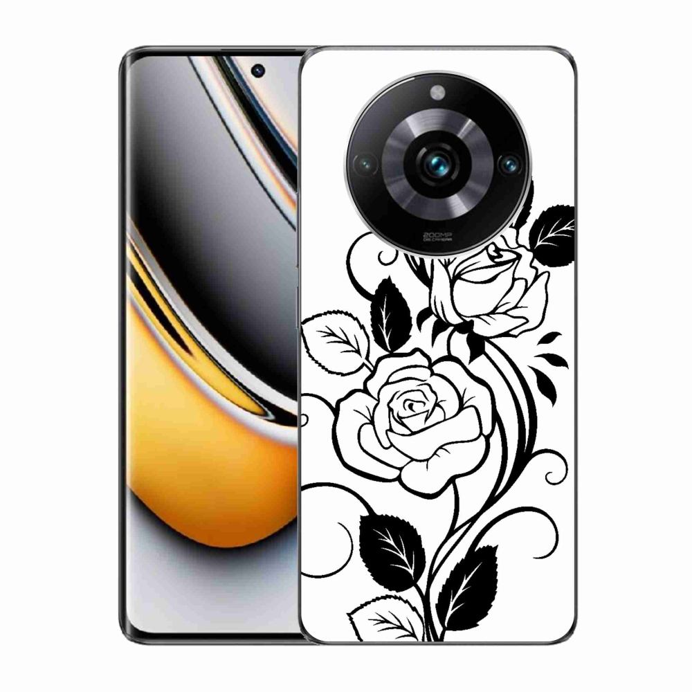Zselés borítás mmCase a Realme 11 Pro/11 Pro+ készülékhez - fekete és fehér rózsa
