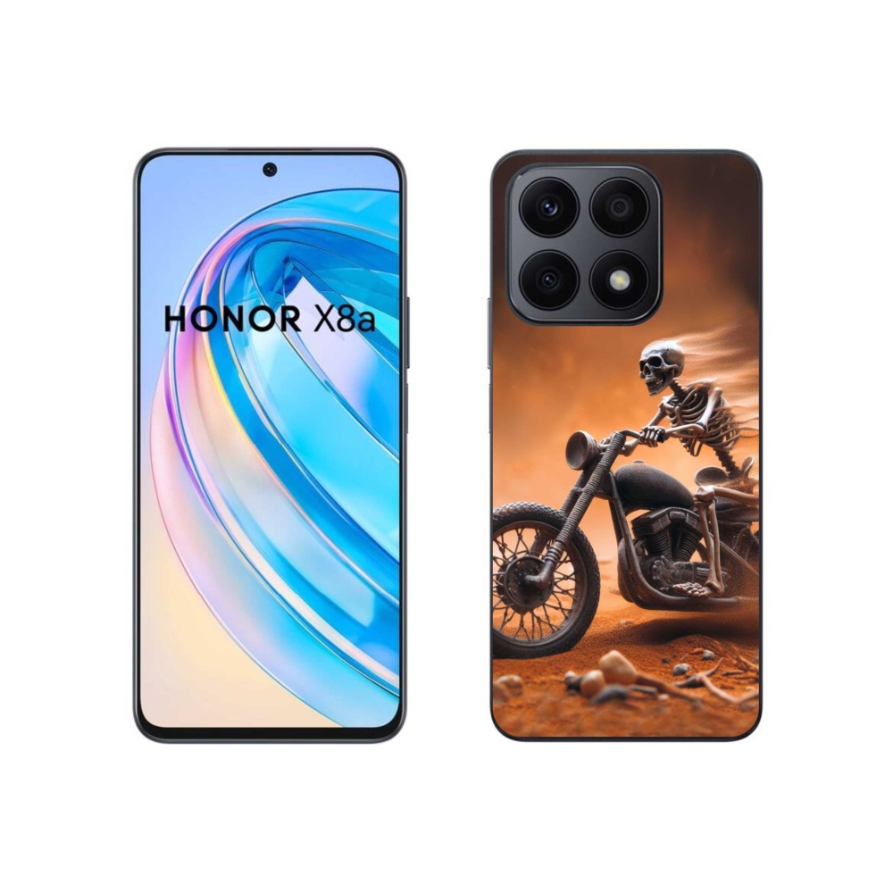 Gél borítás mmCase a Honor X8a számára - csontváz egy motorkerékpáron