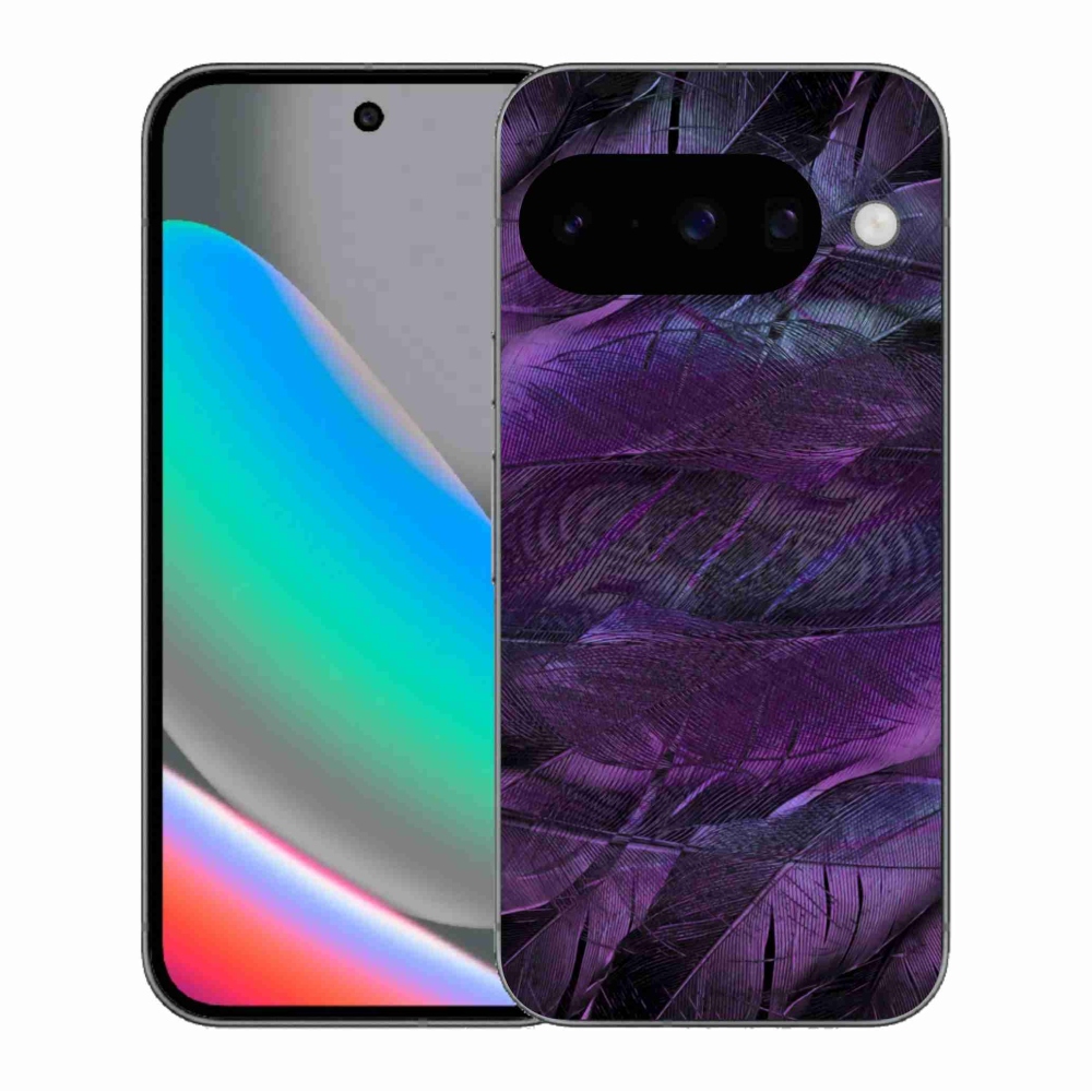 Zselés borítás mmCase a Google Pixel 10 számára - lila tollak