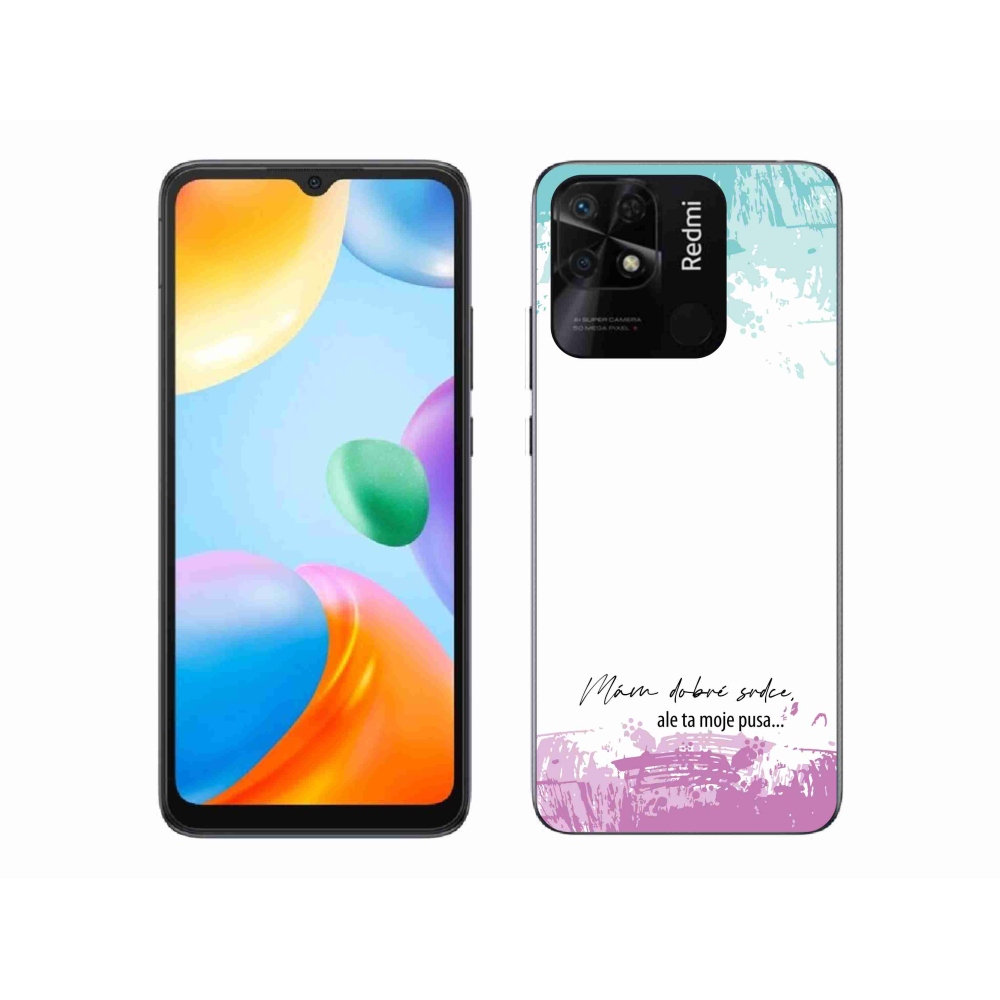 Gél borító mmCase a Xiaomi Redmi 10C-hez - vicces szöveg 3 fehér háttérrel