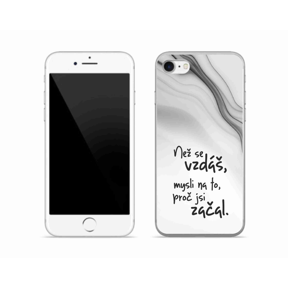 Zselés borítás mmCase iPhone SE (2022) - idézet 2 fehér háttér