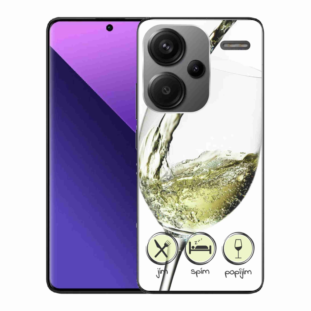 Gél tok mmCase a Xiaomi Redmi Note 13 Pro+ 5G számára - borospohár fehér