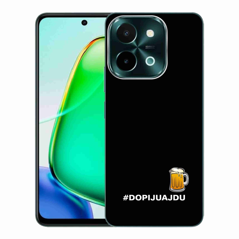 Gél borító mmCase a Vivo Y28-hoz - sör motívum 1 fekete háttérrel