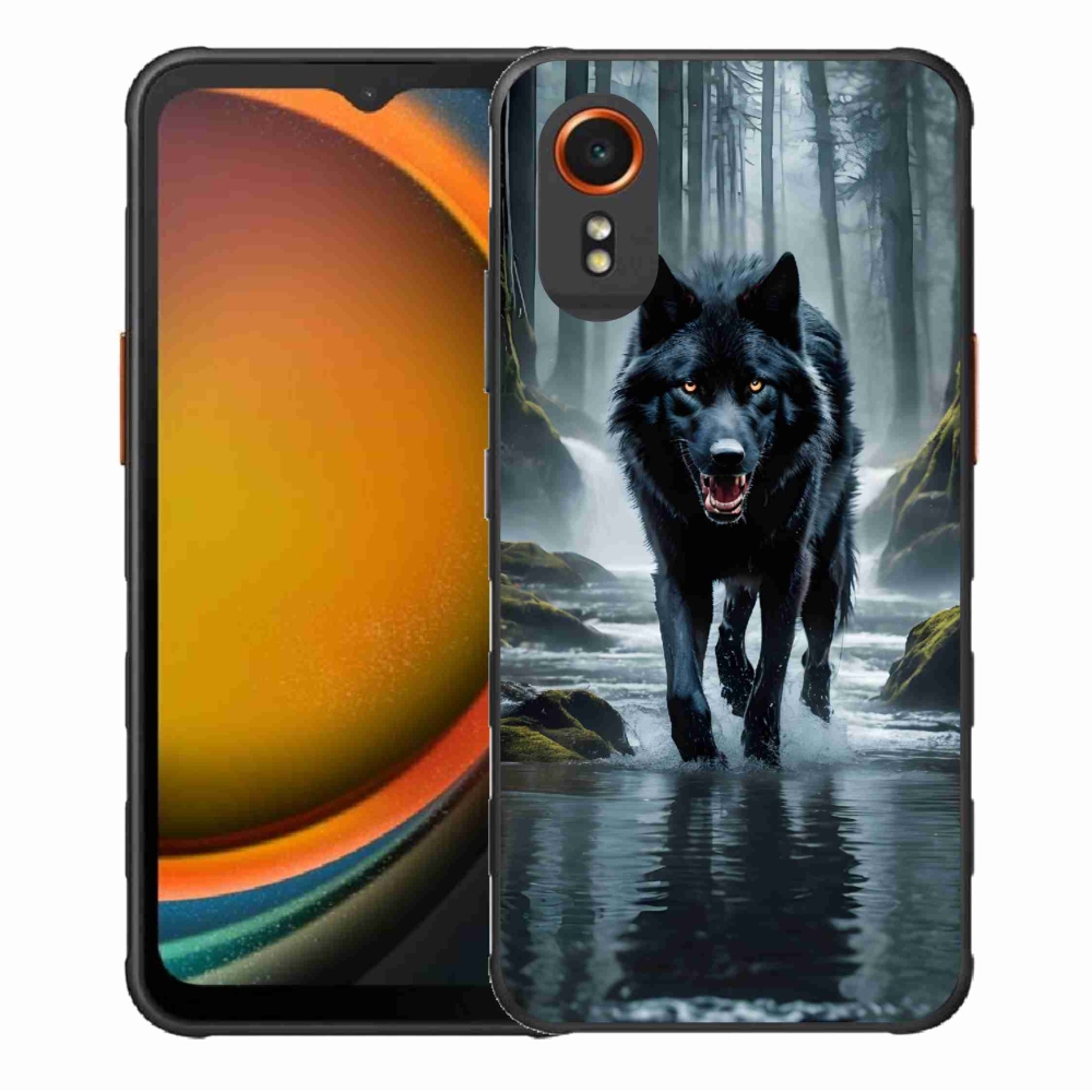 Zselés borítás mmCase Samsung Galaxy Xcover 7 - fekete farkas
