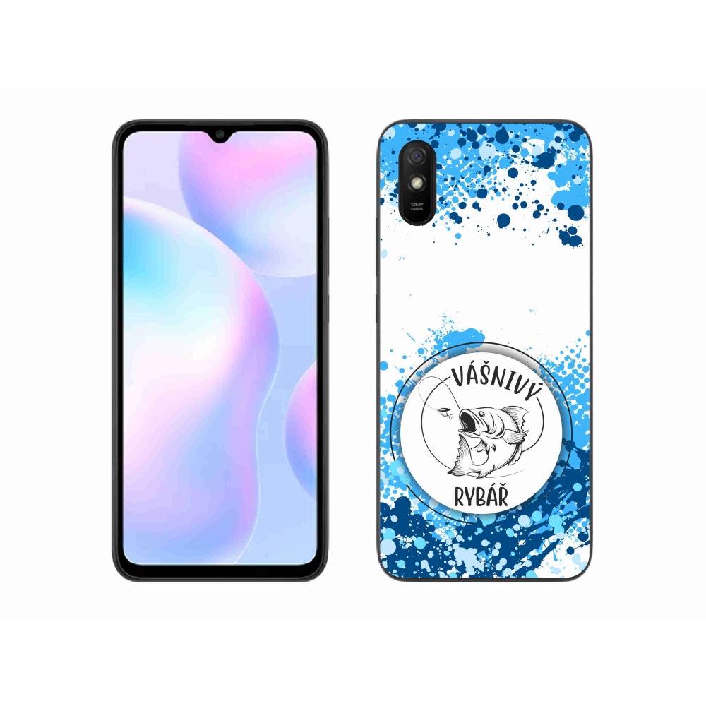 Gél borító mmCase a Xiaomi Redmi 9AT-hoz - szenvedélyes halász fehér háttérrel
