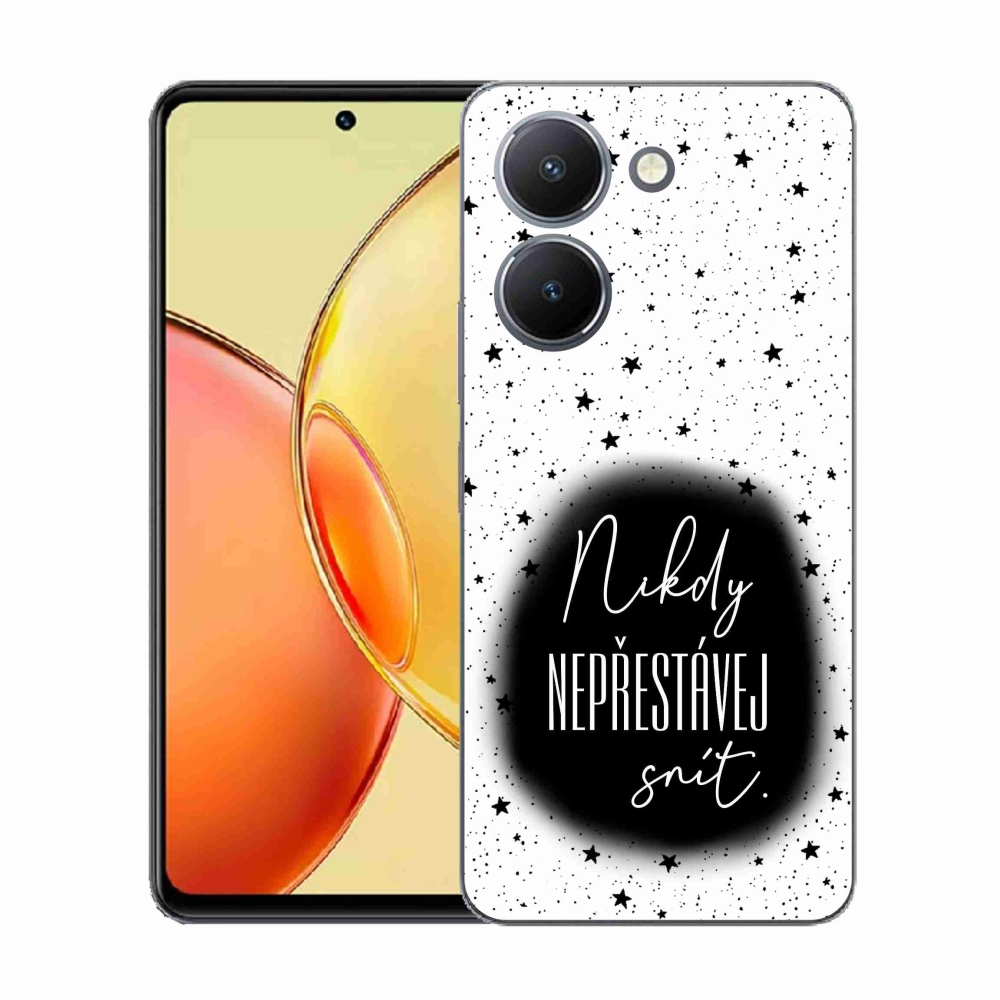 Gél borító mmCase a Vivo Y36-on - idézet 1 fekete-fehér háttérrel