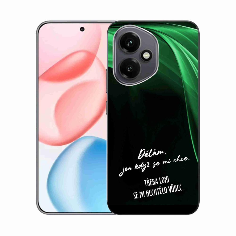 Zselés borító mmCase a Honor 400-hoz - vicces szöveg 12 fekete háttér