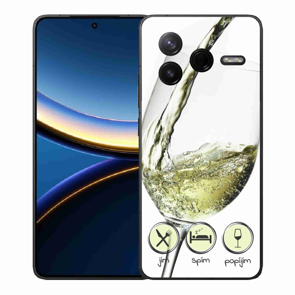 Gél borítás mmCase a Xiaomi Poco F7 Pro számára - borospohár fehér