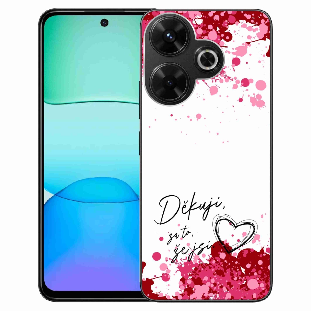 Gél borítás mmCase a Xiaomi Redmi 13 4G/Poco M6 4G - love text 2 fehér háttérrel