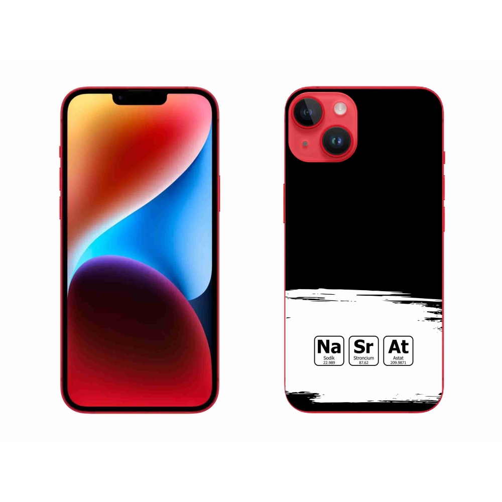 Gél borítás mmCase iPhone 14 Plus készülékhez - kémiai elemek fehér és fekete háttérrel