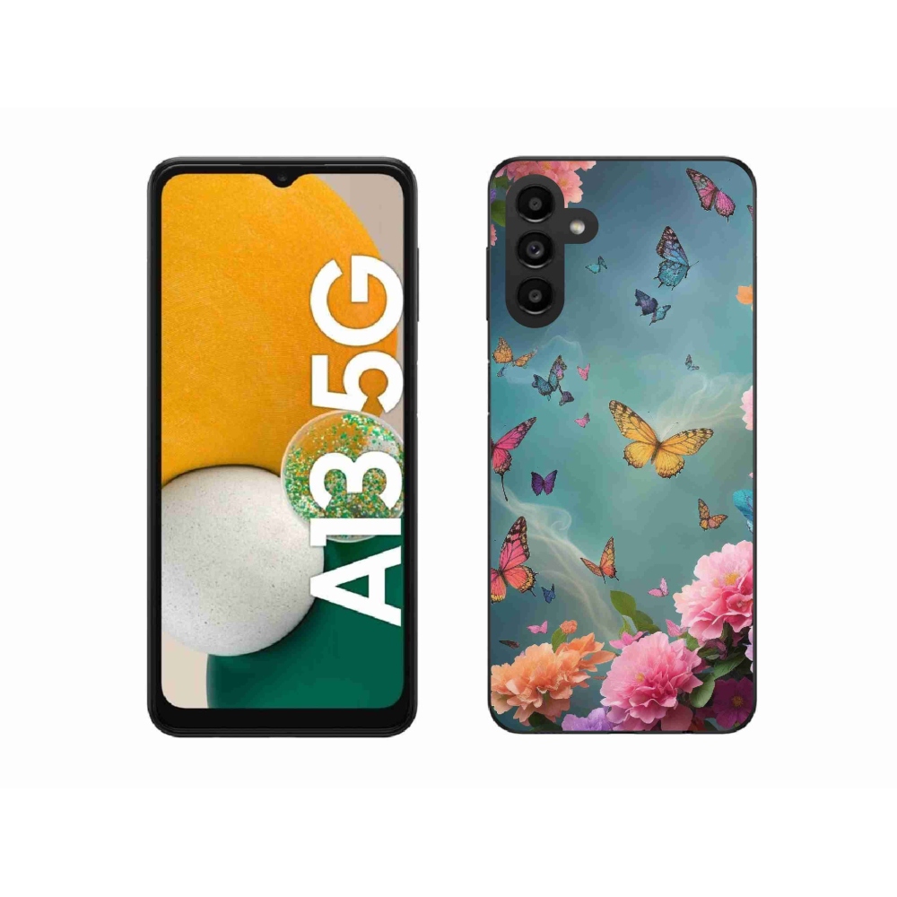 Gél borítás mmCase Samsung Galaxy A13 5G - színes virágok és pillangók