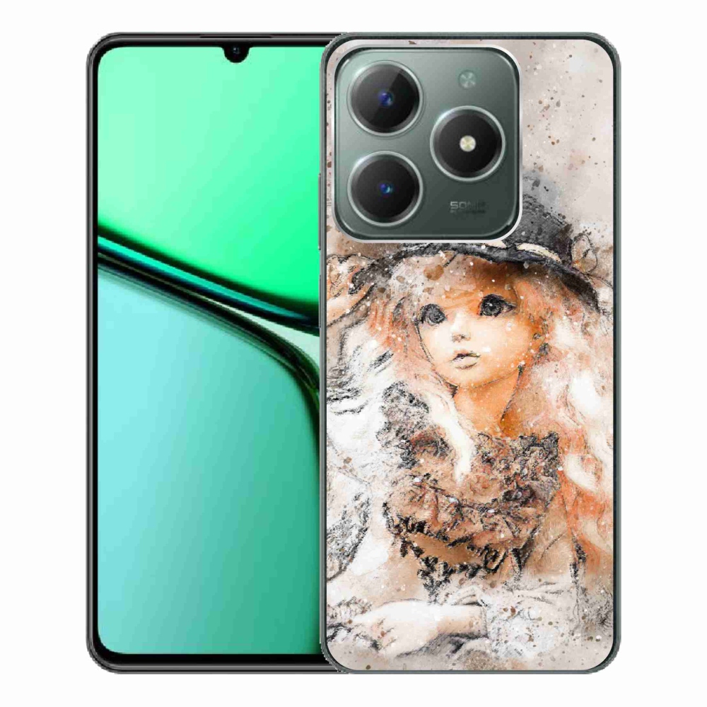 Gél borító mmCase a Realme C61 készülékhez - kislány kalapban