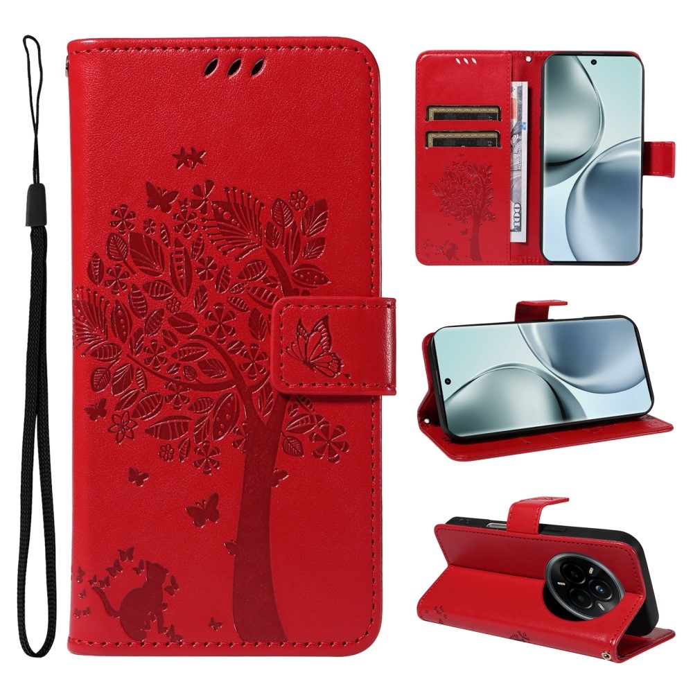 Fák könyvtáska a Realme 14 Pro 5G számára - piros