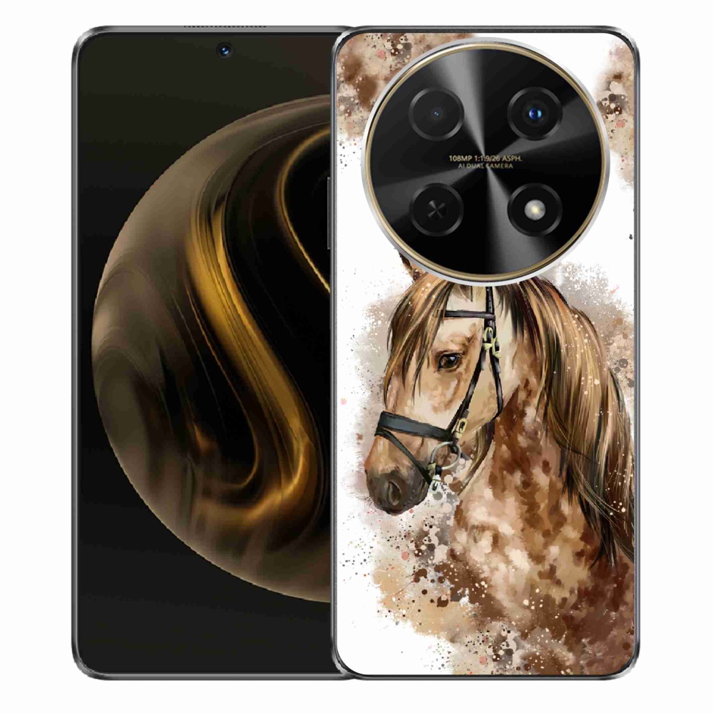 Gél borítás mmCase a Huawei Nova 12i készülékhez - barna rajzfilm ló