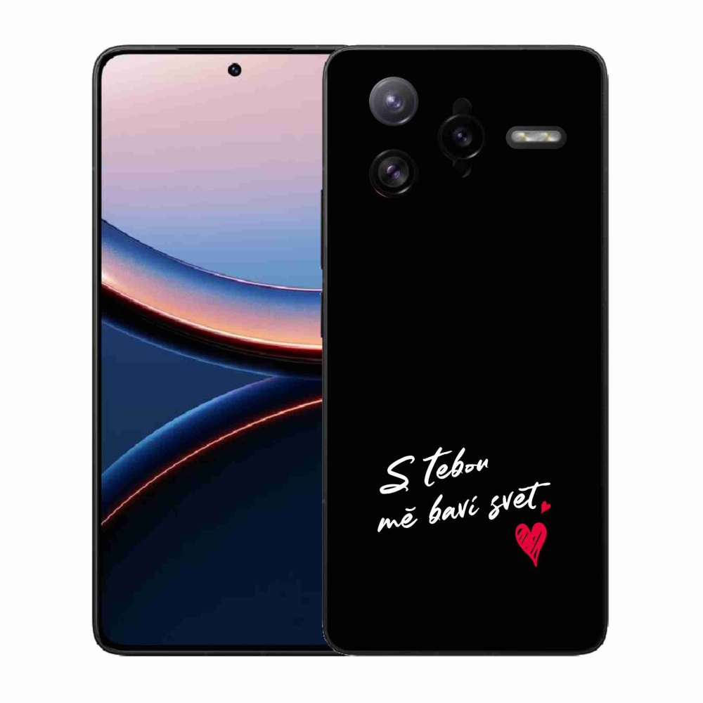 Gél borító mmCase a Xiaomi Poco F7 Ultra számára - szerelmes szöveg 1 fekete háttér