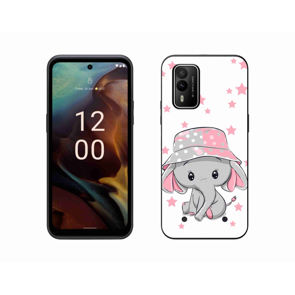 Zselés borítás mmCase a Nokia XR21 készülékhez - rózsaszín elefánt
