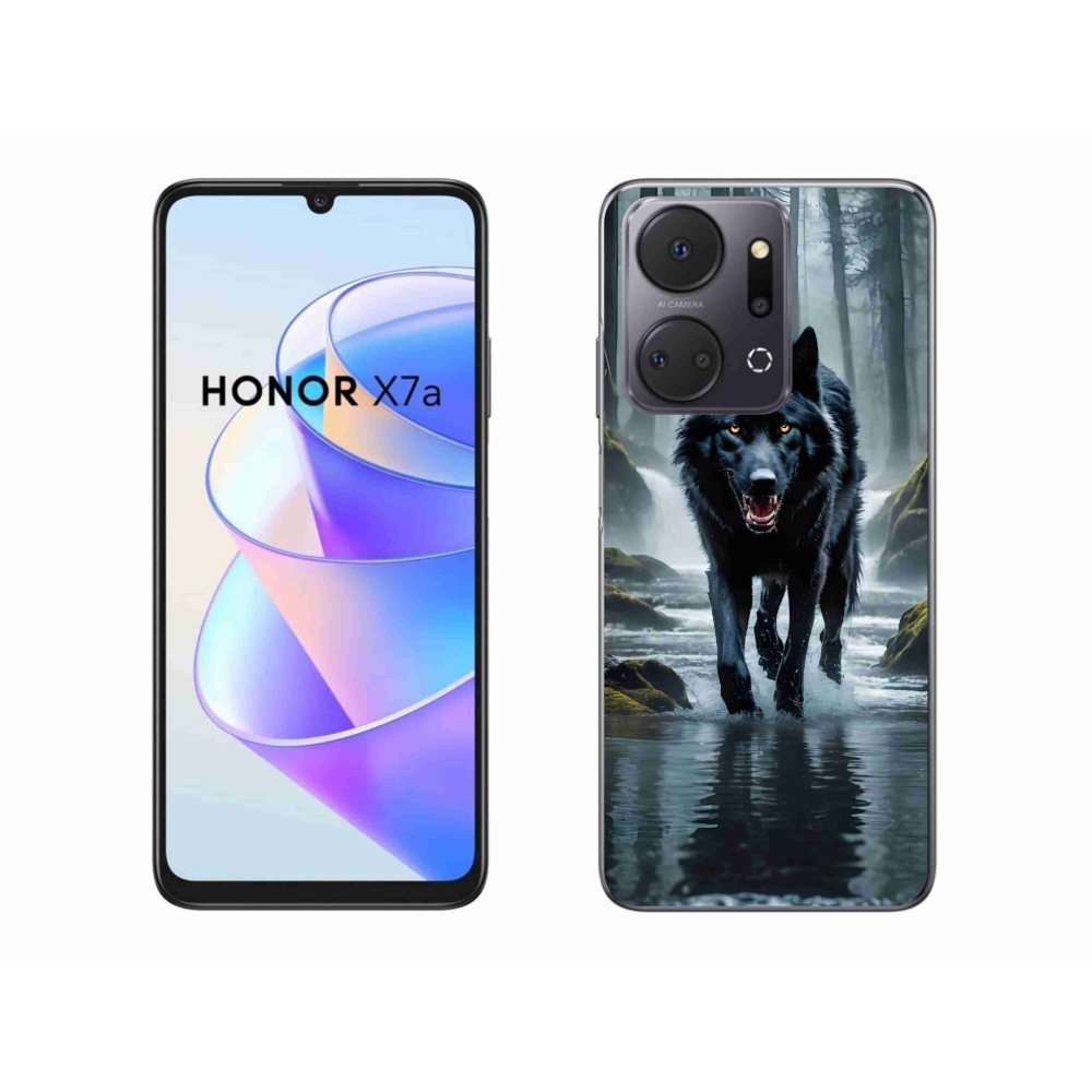 Zselés borítás mmCase a Honor X7a készülékhez - fekete farkas