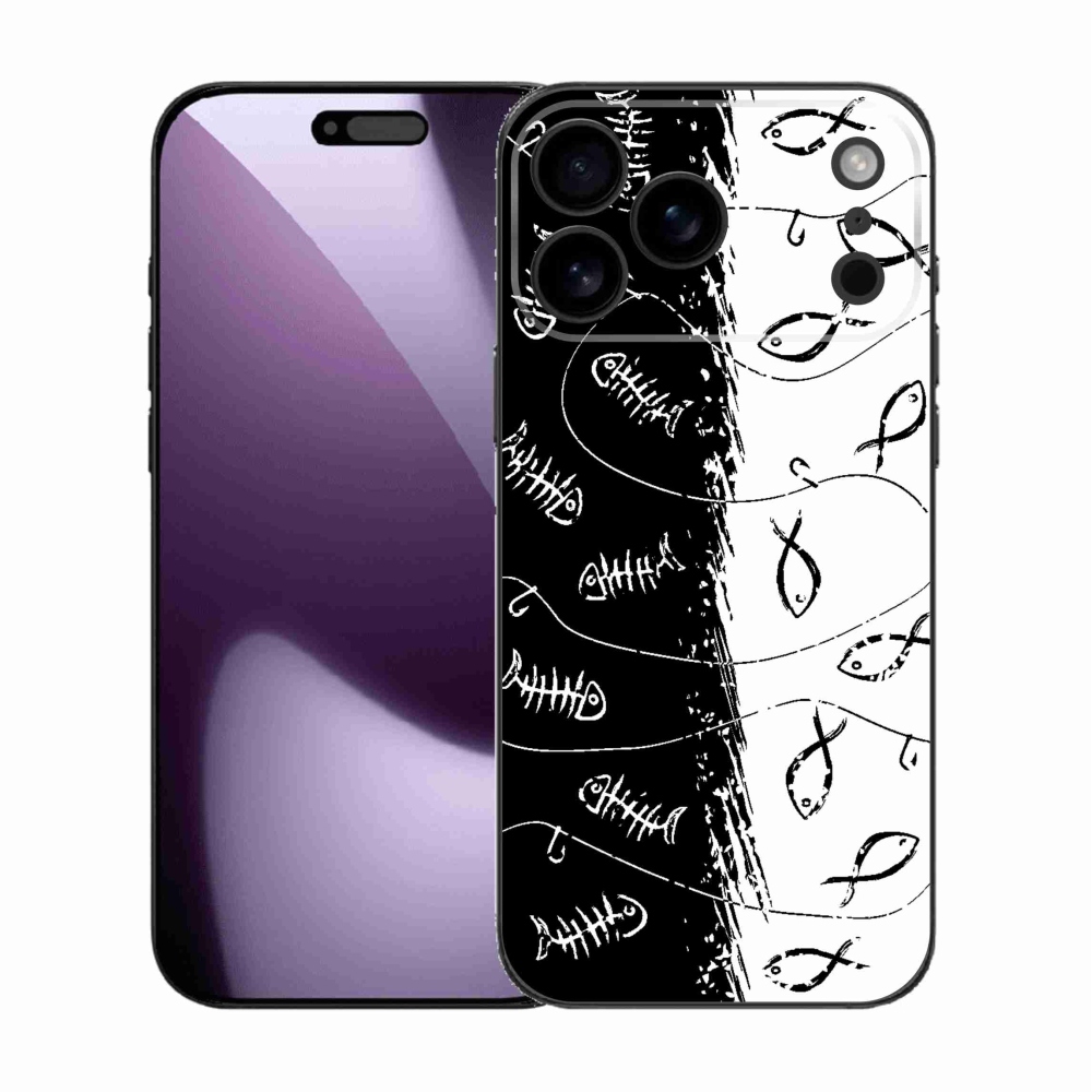 Zselés borítás mmCase iPhone 17 Pro Max készülékhez - csontvázak és halak