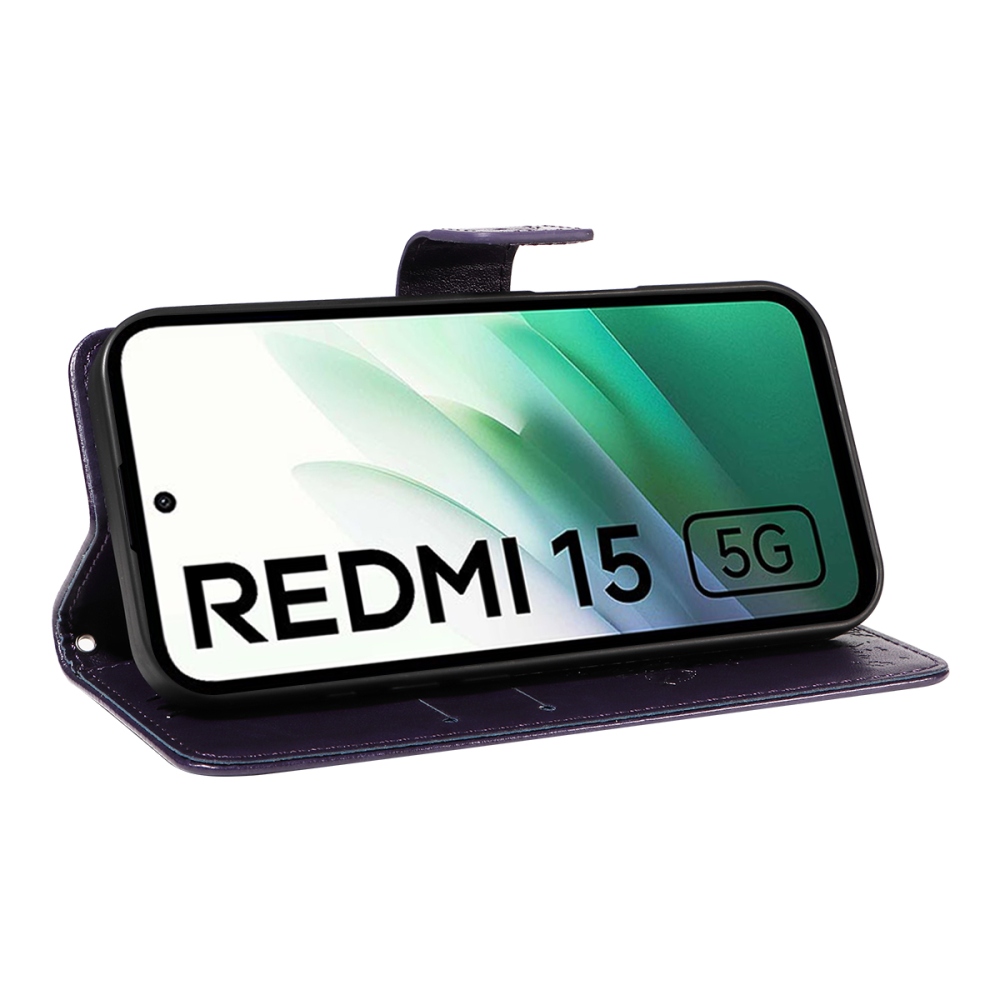 Fák könyve tok Xiaomi Redmi 15 4G (171mm) - lila