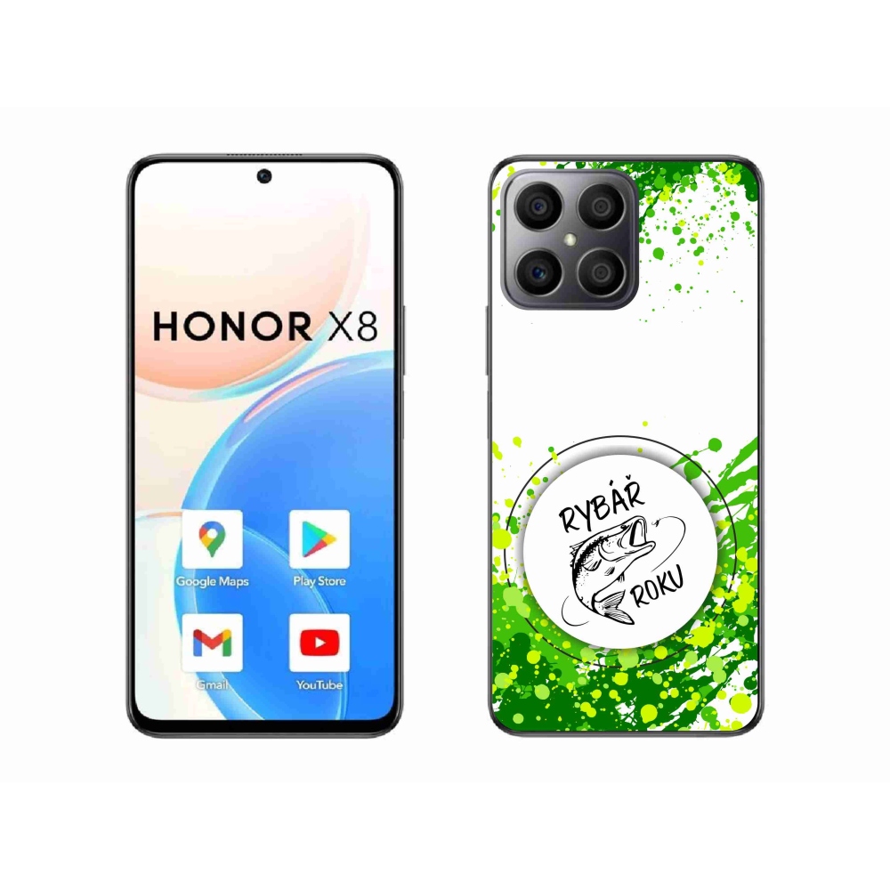 Gél borító mmCase a Honor X8 4G-hez - az év horgásza fehér háttérrel