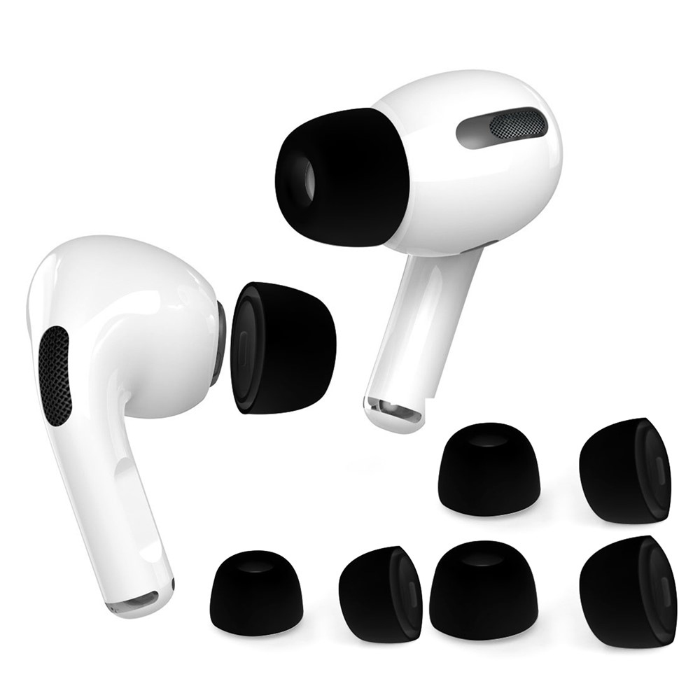 Fekete szilikon fülpárnák, amelyek kompatibilisek az AirPods Pro/Pro 2 készülékkel - S/M/L méret