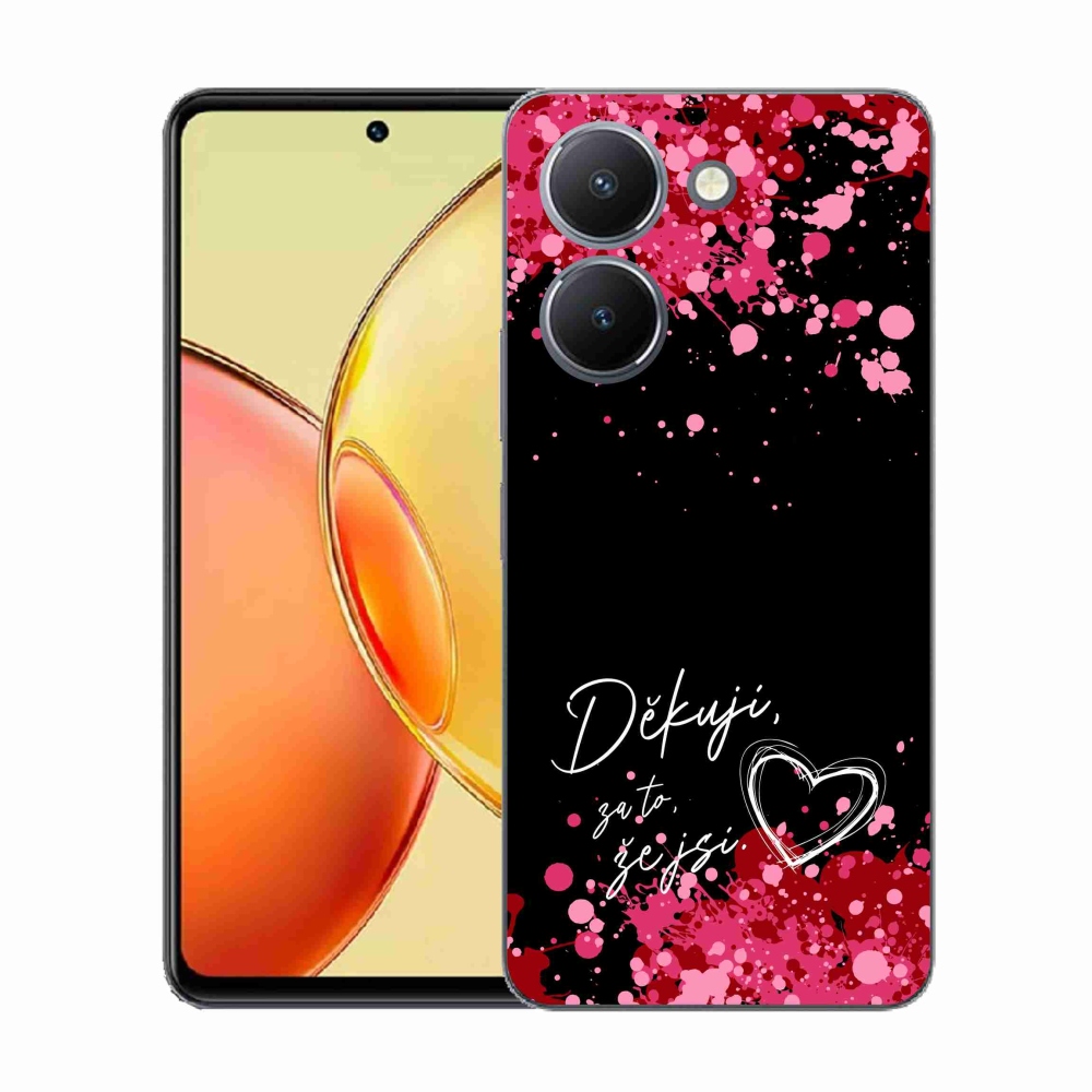 Gél borító mmCase a Vivo Y36-on - szerelmes szöveg 2 fekete háttérrel