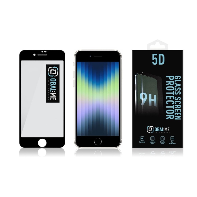 Fedél:Me 5D edzett üveg Apple iPhone 7/8/SE2020/SE2022 készülékhez Fekete