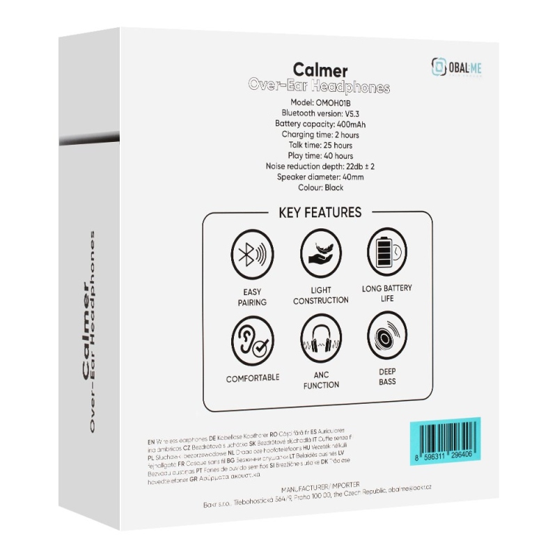 CSOMAG:ME Calmer vezeték nélküli vezeték nélküli ANC fejhallgató Fekete