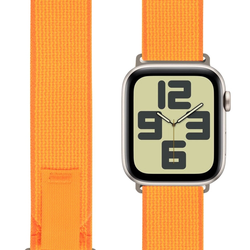 OBAL:ME szövetpánt az Apple Watch 42–49 mm-es modellhez, M–L méret, narancssárga