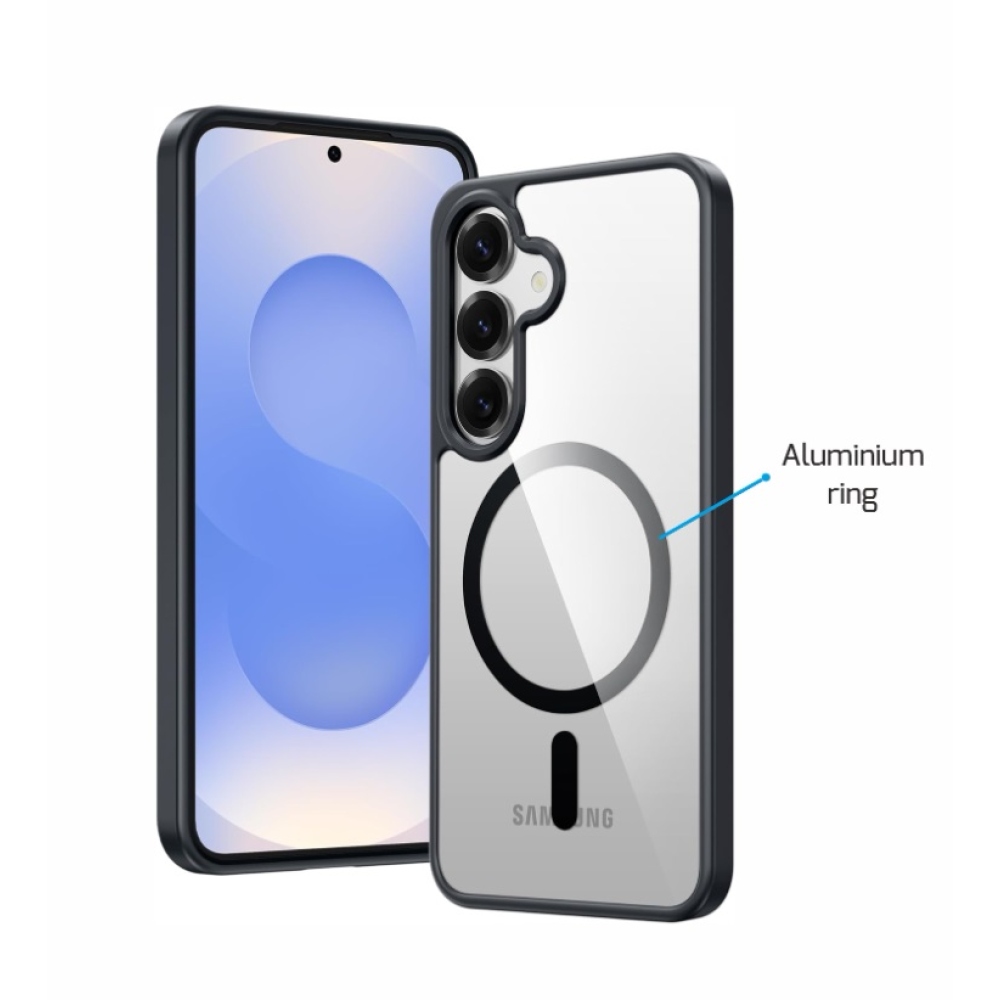 Borító SWISSTEN Clear Jelly MagStick Metallic Samsung Galaxy S26 készülékhez - fekete