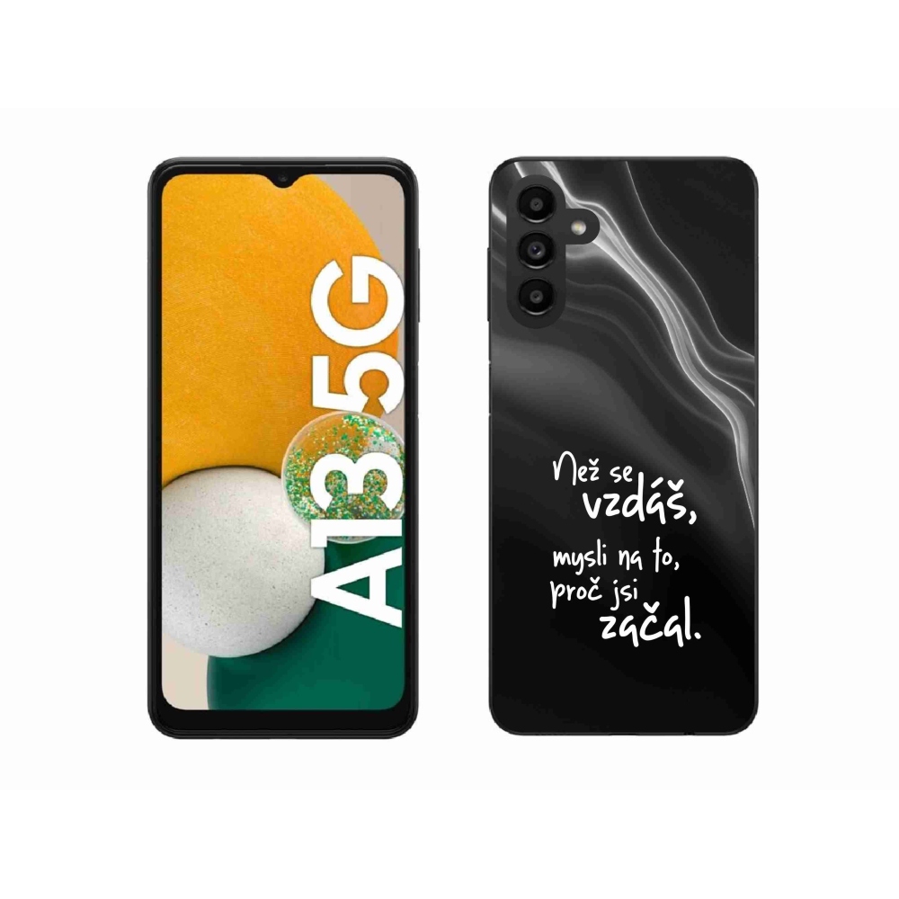 Gél borítás mmCase Samsung Galaxy A13 5G - idézet 2 fekete háttérrel