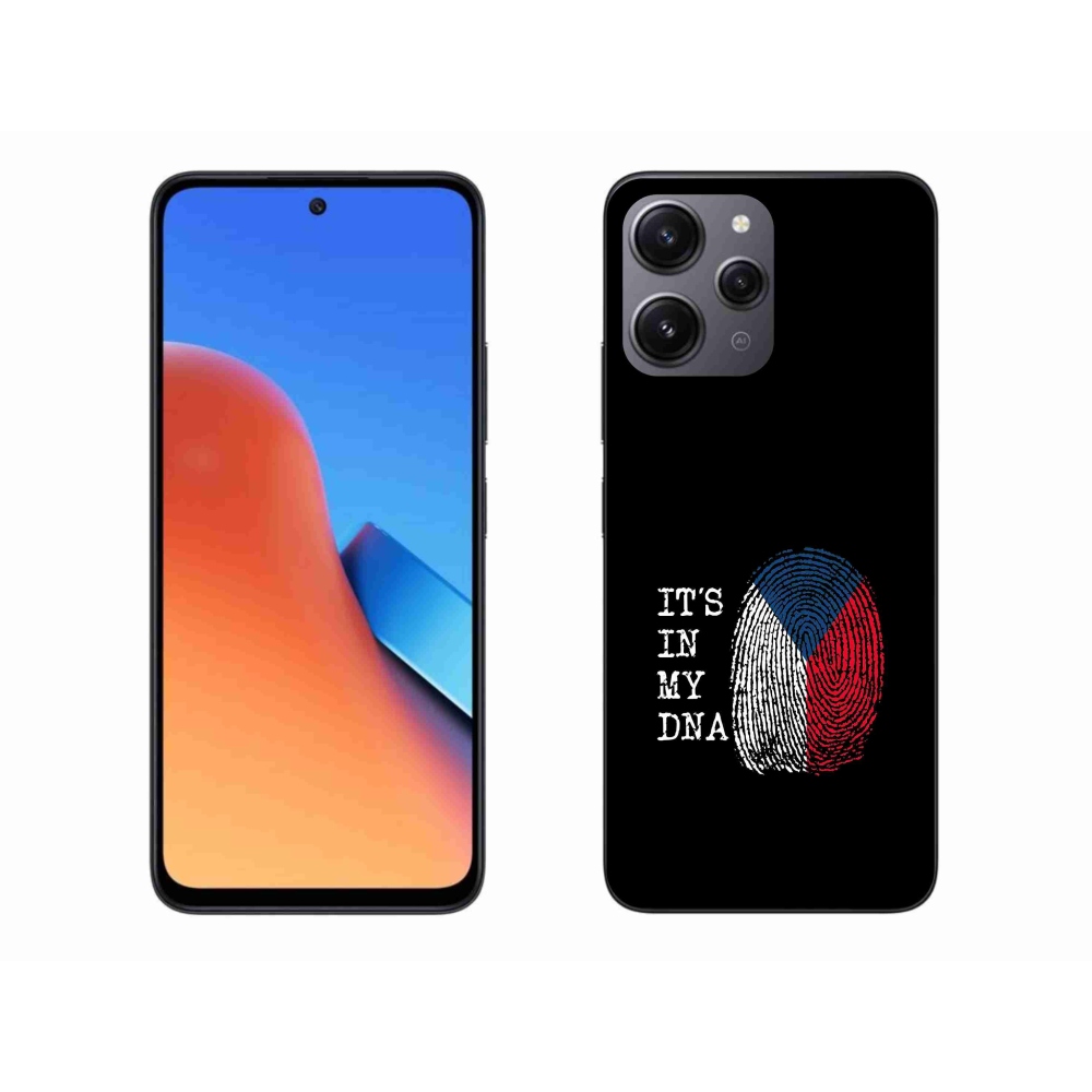 Gél borító mmCase a Xiaomi Redmi 12 - zászló ujjlenyomat fekete háttérrel