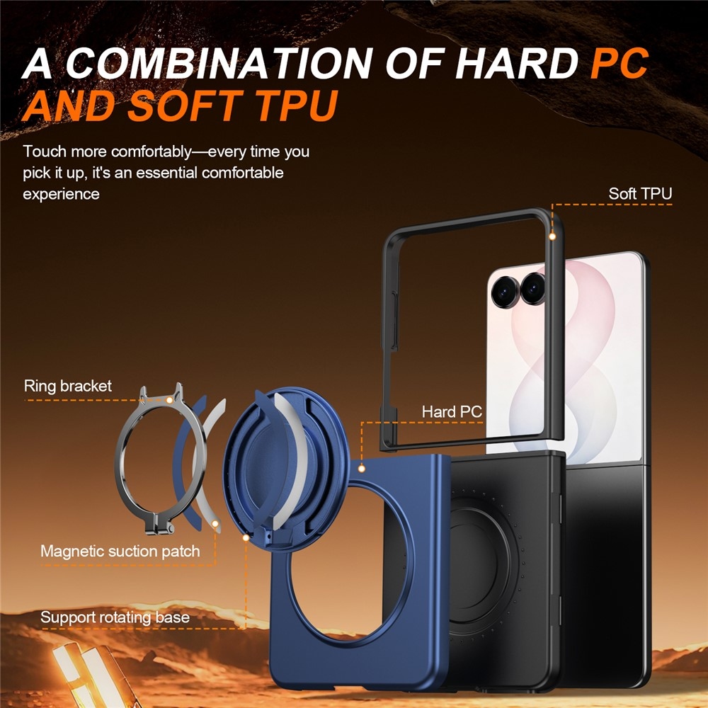 Obstruct műanyag tok a Samsung Galaxy Z Flip8 5G-hez – fekete/kék