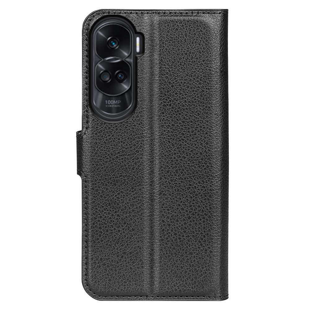 Litchi könyvtáska Honor 90 Lite-hoz - fekete