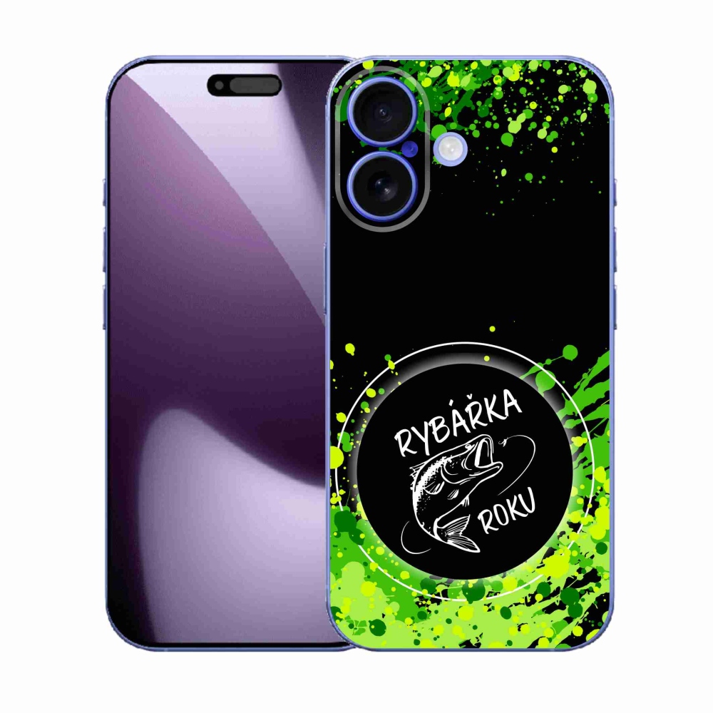 Zselés borító mmCase iPhone 17 készülékhez - Az év horgásza fekete háttérrel