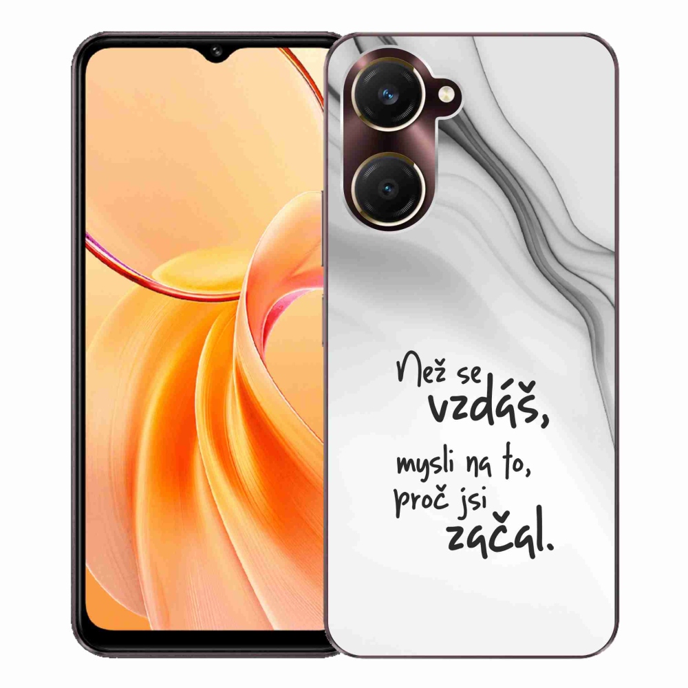 Gél borítás mmCase a Vivo Y28s 5G készülékhez - Idézet 2 fehér háttér